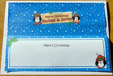 Large DL Merry Christmas RACHAEL & JORDAN insert by Joyce Watson