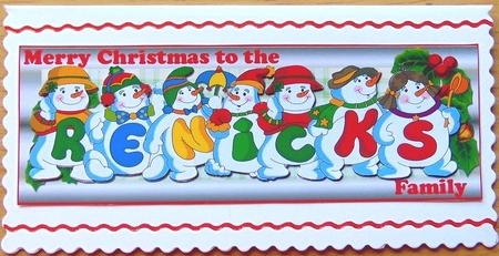 SNOWMEN SURNAME - RENICKS by Joyce Watson