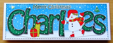 Large DL Merry Christmas CHARLES 3D decoupage  by Joyce Watson