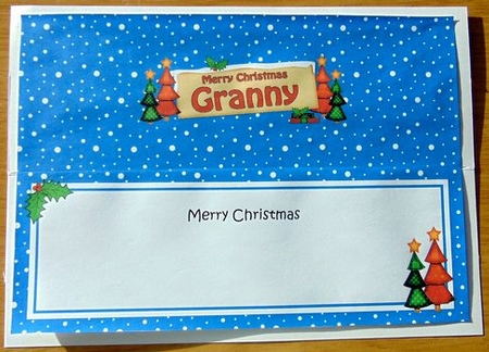large DL Christmas Trees GRANNY Signpost insert by Joyce Watson
