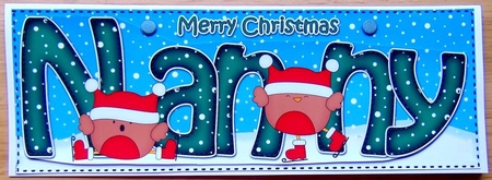 Large DL Merry Christmas NANNY 3D decoupage by Joyce Watson