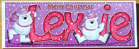 Large DL Merry Christmas LEXIE 3D decoupage by Joyce Watson