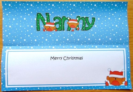 Large DL Merry Christmas NANNY insert by Joyce Watson