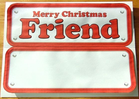 Paw Print Merry Christmas Friend Name Sign Insert by Joyce Watson