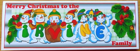 Snowmen Surname - IRVINE by Joyce Watson