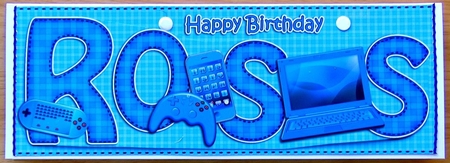 Large DL Birthday ROSS 3D decoupage by Joyce Watson