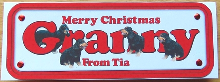 Merry Christmas Granny Name Sign & Cocker Spaniels by Joyce Watson