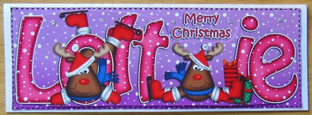 Large DL Merry Christmas LOTTIE 3D decoupage  by Joyce Watson