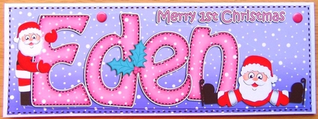 Large DL Merry 1st Christmas EDEN 3D decoupage  by Joyce Watson