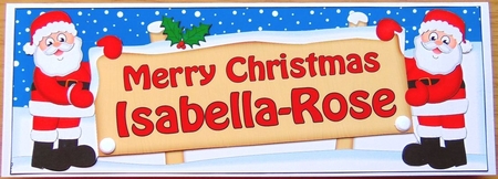 Large DL Merry Christmas ISABELLA-ROSE 3D decoupage  by Joyce Watson