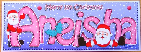 Large DL Merry 1st Christmas ANEISHA 3D decoupage  by Joyce Watson
