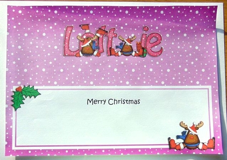 Large DL Merry Christmas LOTTIE insert by Joyce Watson