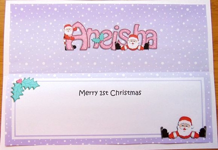 Large DL Merry 1st Christmas ANEISHA insert by Joyce Watson