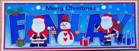 Santas & Snowman FINLAY large dl by Joyce Watson