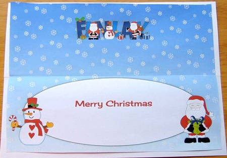 Santas & Snowman FINLAY large dl insert by Joyce Watson