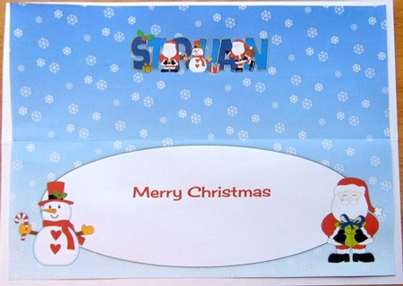Santas & Snowman STRUAN large dl insert by Joyce Watson