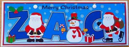Santas & Snowman ZAC large dl by Joyce Watson