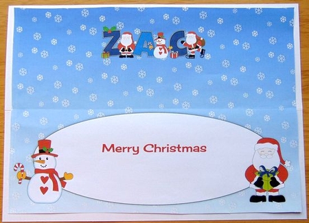 Santas & Snowman ZAC large dl insert by Joyce Watson