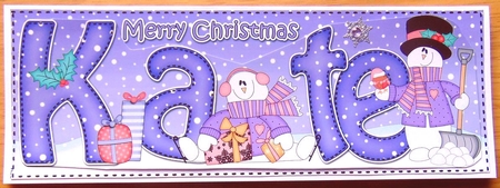 Large DL Merry Christmas KATE 3D decoupage by Joyce Watson