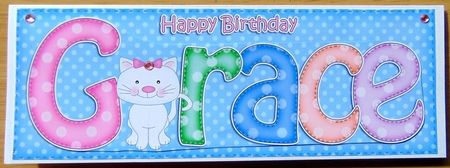 Large DL Birthday GRACE 3D decoupage by Joyce Watson