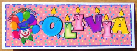 Name Card - OLIVIA - Large DL Card by Joyce Watson
