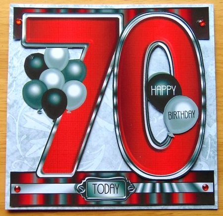 I Card Front Age 70 Male - Red by Joyce Watson