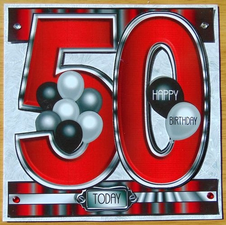 I Card Front Age 50 Male - Red by Joyce Watson