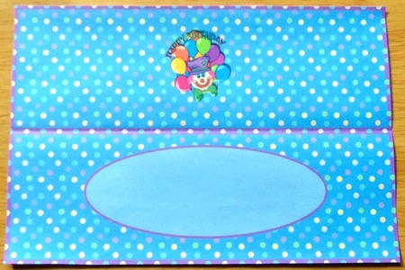 Insert for Clown DL Birthday Card for Boy by Joyce Watson