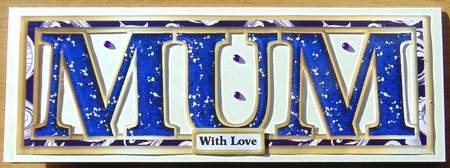 MUM - Large Letter - Large DL - Purple Damask & Glitter by Joyce Watson