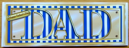 DAD - Large Letters - Large DL - Blue & White Stripes by Joyce Watson