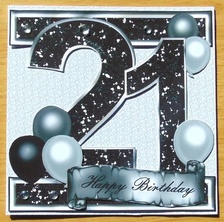 Special Birthday Ages - 21 - Black & Silver by Joyce Watson