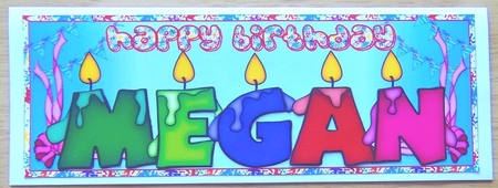 BIRTHDAY CANDLES NAMES - MEGAN by Joyce Watson