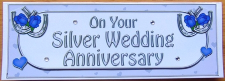 Large DL On Your Silver Wedding Anniversary 3D decoupage by Joyce Watson