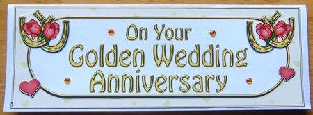 Large DL On Your Golden Wedding Anniversary 3D decoupage by Joyce Watson