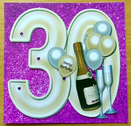 FAUX GLITTER CARD PURPLE - THE BEST AND MOST CONVINCING I HAVE EVER SEEN by Joyce Watson