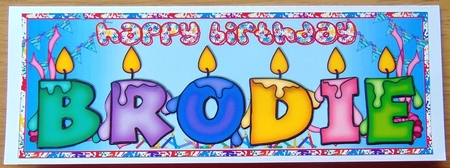 BIRTHDAY CANDLES NAMES - BRODIE by Joyce Watson
