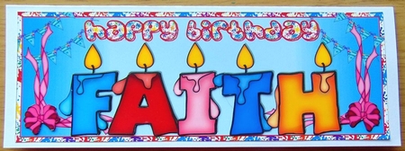 BIRTHDAY CANDLES NAMES - FAITH by Joyce Watson