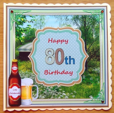 Happy 80th Birthday Beautiful Countryside Topper by Joyce Watson