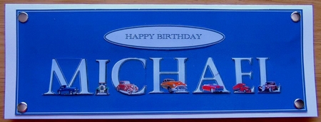Large DL name card (Michael). by Joyce Watson