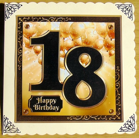 18th Birthday Black and Gold by Joyce Watson