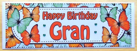 Large DL Birthday GRAN Butterflies 3D decoupage by Joyce Watson