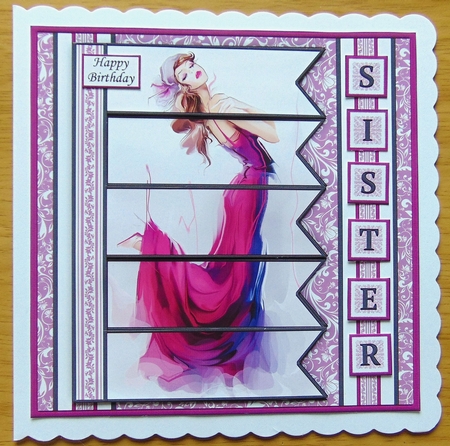 ELEGANT LADY PINK 7.5 Alphabet and Age Quick Card Kit Create Any Name by Joyce Watson