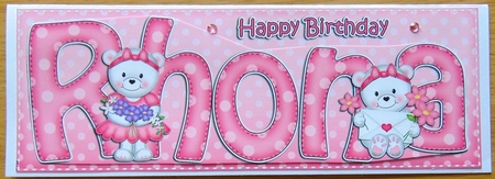 Large DL Birthday RHONA 3D decoupage by Joyce Watson