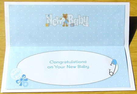 Teddy with Baby Rattle NEW BABY large dl 2 insert by Joyce Watson