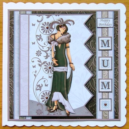 ART DECO LADY 7.5 Alphabet and Age Quick Card Kit Create Any Name by Joyce Watson