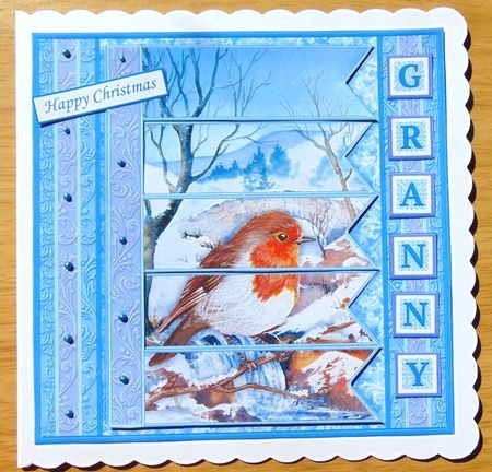 ROBIN & WATERFALL Christmas 7.5 Quick Card Kit Create Any Name Alphabet in 2 sizes by Joyce Watson