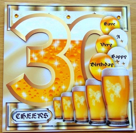 Birthday BEER Celebration - 30 Today - Single Sheet by Joyce Watson