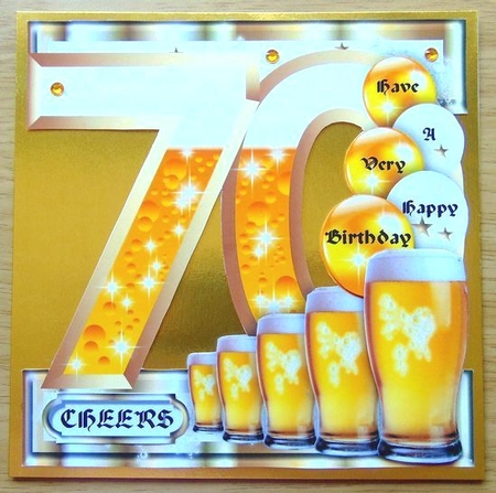 Birthday BEER Celebration - 70 Today - Single Sheet by Joyce Watson
