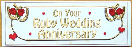 Large DL Ruby Wedding Anniversary 3D decoupage by Joyce Watson