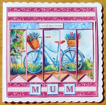 LADIES BICYCLE ENJOY THE RIDE 7.5 Alphabet and Age Quick Card Kit Create Any Name by Joyce Watson